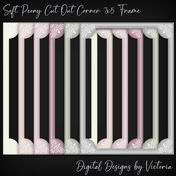 Soft Peony Cut Out Corner 7x5 Frame