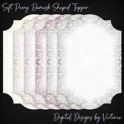 Soft Peony Damask Shaped Topper