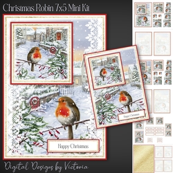 Christmas Robin 7x5 Mini Kit