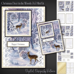 Christmas Deer in the Woods 7x5 Mini Kit