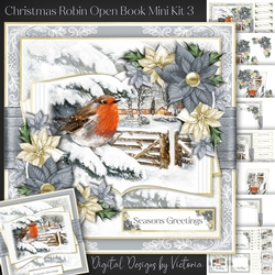 Christmas Robin Open Book Mini Kit 3