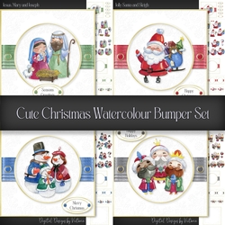 Cute Christmas Watercolour Bumper Set
