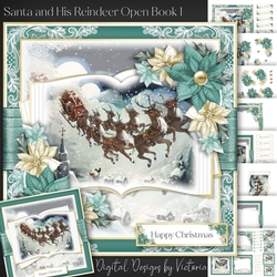 Santa and His Reindeer Open Book 1