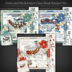 Santa and His Reindeer Open Book Bumper Set
