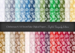 Christmas 6 A4 Snowflake Digital Paper