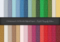Christmas 6 A4 Words Digital Paper
