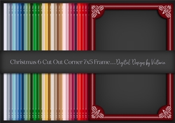 Christmas 6 Cut Out Corner 7x5 Frame PNG