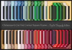 Christmas 6 Cut Out Corner Square Frame PNG