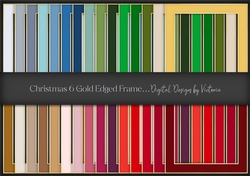 Christmas 6 Gold Edged Frame PNG
