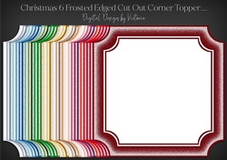 Christmas 6 Frosted Edge Cut Out Corner Topper