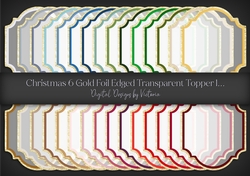 Christmas 6 Gold Foil Edged Transparent Topper 1
