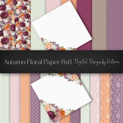 Autumn Flora Paper 8x8