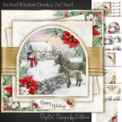 Arched Window Donkey 7x7 inch No.4