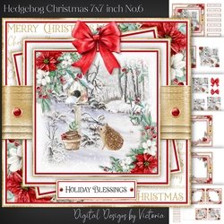 Hedgehog Christmas 7x7 inch No.6