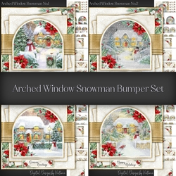 Arched Window Snowman Bumper Set