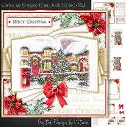 Christmas Cottage Open Book 7x7 inch No.1