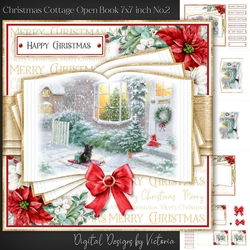 Christmas Cottage Open Book 7x7 inch No.2