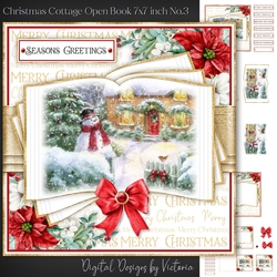 Christmas Cottage Open Book 7x7 inch No.3