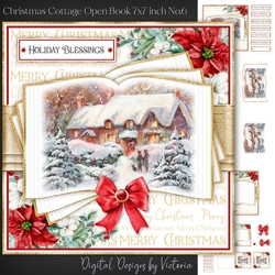 Christmas Cottage Open Book 7x7 inch No.6