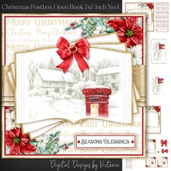 Christmas Postbox Open Book 7x7 inch No.4