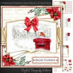 Christmas Postbox Open Book 7x7 inch No.6