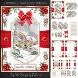 Christmas Cottage 7.5x5.5 inch No.3