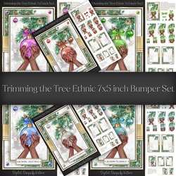 Trimming the Tree Ethnic 7x5 inch Bumper Set