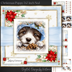 Christmas Puppy 7x7 inch No.1