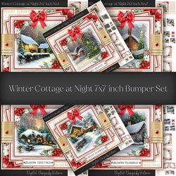 Winter Cottage at Night 7x7 inch Bumper Kit