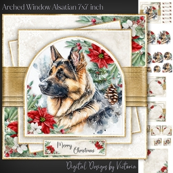 Arched Window Alsatian 7x7 inch