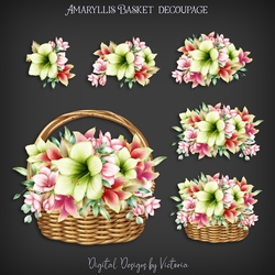 Amaryllis Basket Decoupage