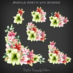 Amaryllis Vignette with Decoupage