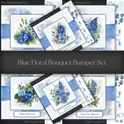 Blue Floral Bouquet Bumper Set