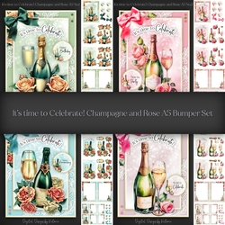 Its time to Celebrate! Champagne and Rose Bumper Set