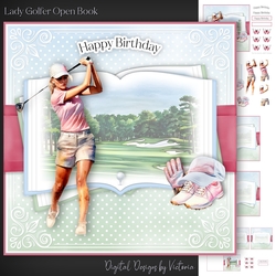 Lady Golfer Open Book