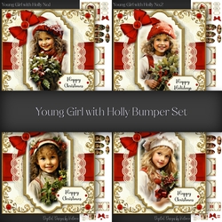 Young Girl with Holly Bumper Set