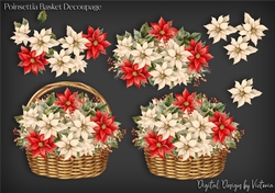 Poinsettia Basket Decoupage