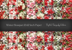 Winter Bouquet 12x12 inch Backing Paper
