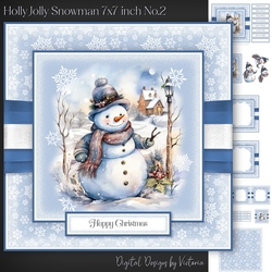 Holly Jolly Snowman 7x7 inch No.2