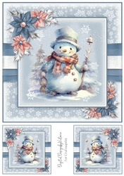 Holly Jolly Snowman Toppers 8x8 inch No.3
