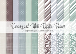 Dreamy and White 12x12 inch Digital Paper