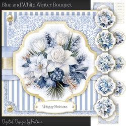 Blue and White Winter Bouquet 