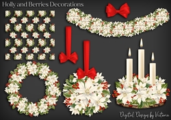 Holly and Berries Decorations