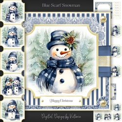 Blue Scarf Snowman