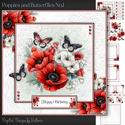 Poppies and Butterflies No.1