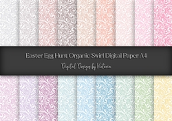 Easter Egg Hunt Organic Swirl A4 Paper