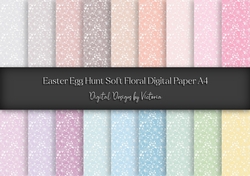 Easter Egg Hunt Soft Floral A4 Paper