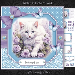 Kitten in Flowers No.4