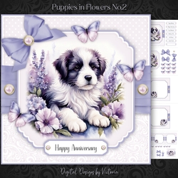 Puppy in Flowers No.2