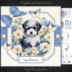 Puppy in Flowers No.3